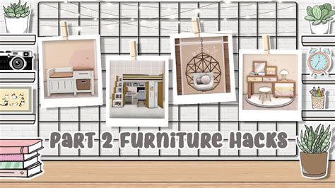 Bloxburg : 10 Simple Furniture Building Hacks | Part (2/2) | Series 19 - YouTube