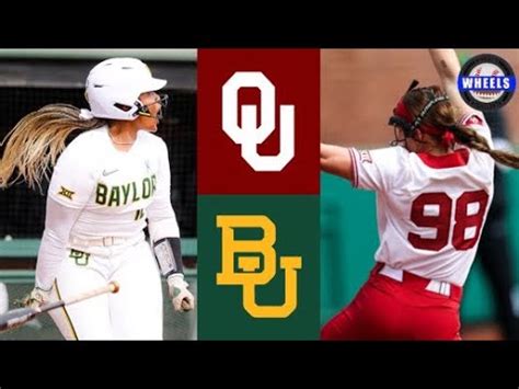 #1 Oklahoma vs Baylor Highlights | 2023 College Softball Highlights ...