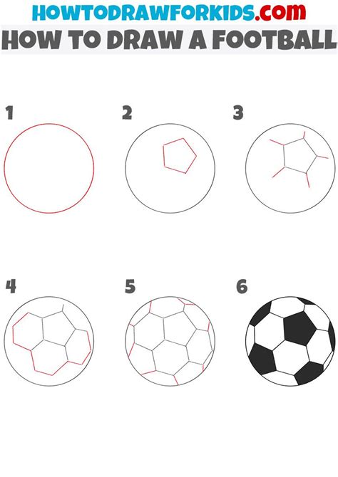 How to Draw a Football - Easy Drawing Tutorial For Kids Football Doodle, Football Drawing ...