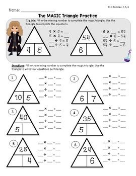 Magic Triangle Fact Family Practice MEGA Bundle - Multiplication and Division