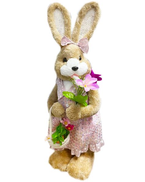 Easter Decoration - Female Bunny with Flowers 57cm - NEW - Easter Egg Warehouse