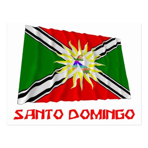 Santo Domingo waving flag with Name Postcard | Zazzle