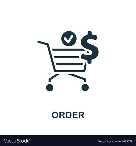 Order icon monochrome simple customer Royalty Free Vector