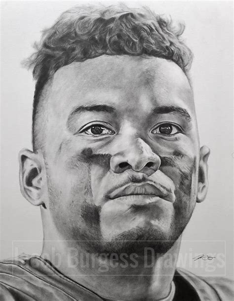 Tua Tagovailoa Pencil Drawing Print 11x14 Numbered | Etsy