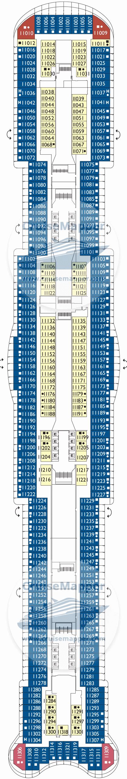 Costa Toscana deck 11 plan | CruiseMapper