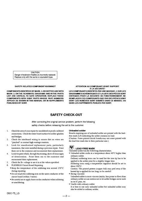 SONY DSC-T5 LEVEL-3 VER-1.0 Service Manual download, schematics, eeprom, repair info for ...