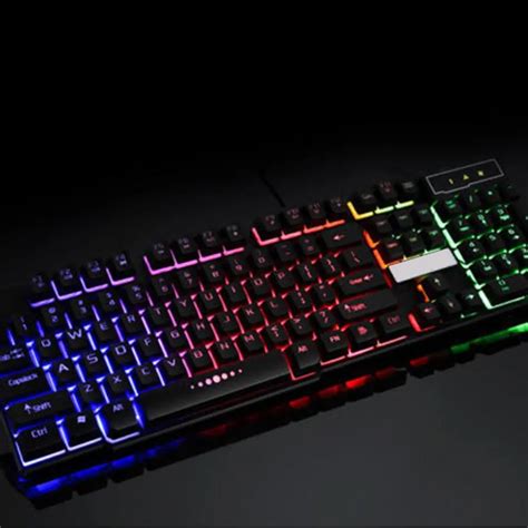 Wholesale 104 Keys Colorful LED Mechanical Keyboard LED Illuminated Backlit USB Wired Desktop ...