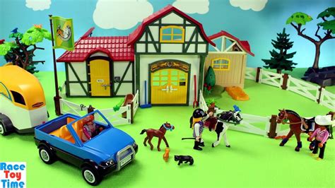 Playmobil Horse Stable Farm Build and Play Toys For Kids - YouTube