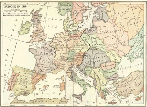 Hanseatic League Map of Europe in 1360 | Student Handouts