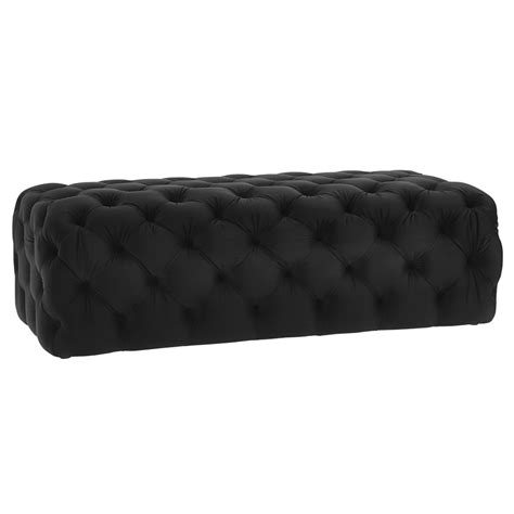 Kaylee Jumbo Black Velvet Ottoman - Walmart.com - Walmart.com