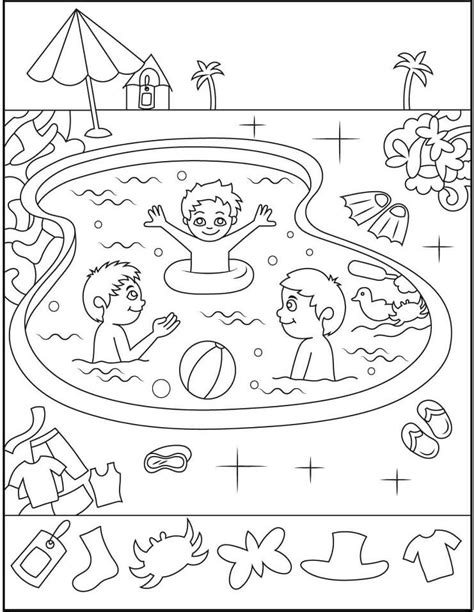 Pool Coloring Pages