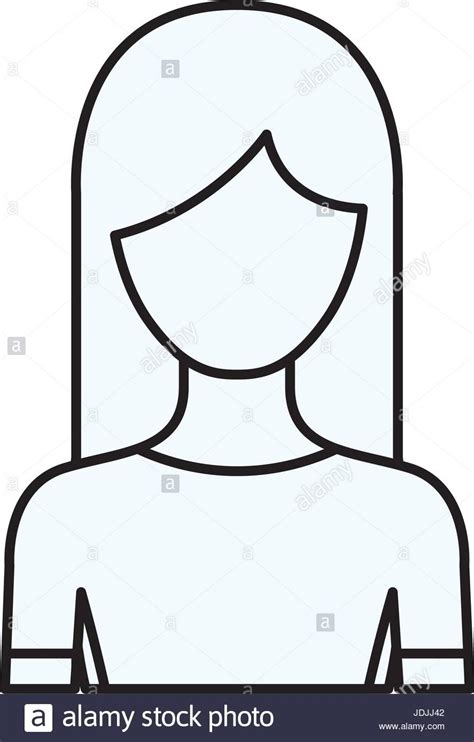 sketch silhouette of faceless half body woman with long hairstyle Stock Vector Image & Art ...