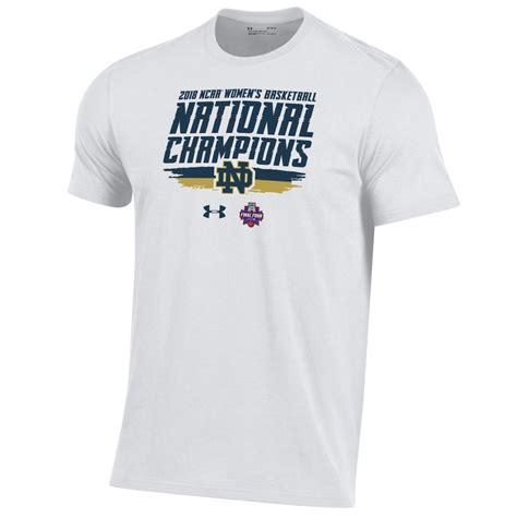 Under Armour Notre Dame Fighting Irish White 2018 NCAA Women's Basketball National Champions ...