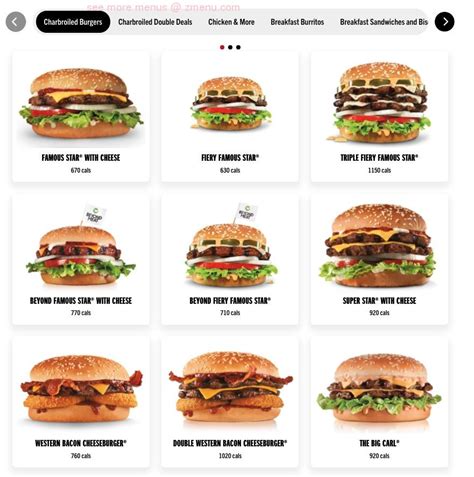 Online Menu of Carls Jr Restaurant, Henderson, Nevada, 89015 - Zmenu