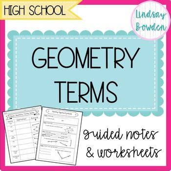 Geometry Terms Guided Notes and Worksheet | Teaching math, Math geometry, Guided notes