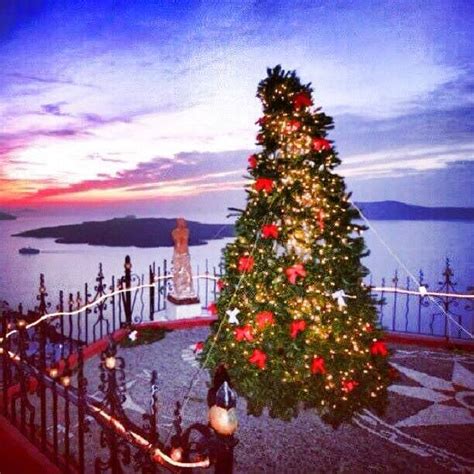 Pin by Veronica White on ️ Greece ️ | Holiday decor, Santorini greece, Christmas tree