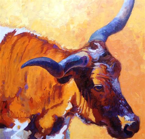 Daily Painters of Texas: Twisted - Longhorn Cow painting by Debbie ...