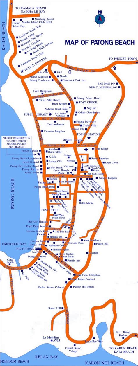 Stadtplan von Patong Beach | Detaillierte gedruckte Karten von Patong ...