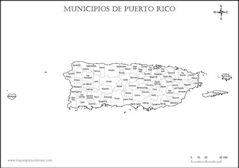 Mapas de Puerto Rico para colorear