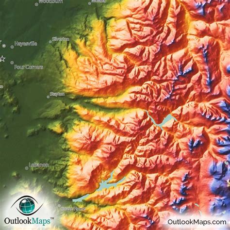 Oregon Topography Map Physical Features Mountain Colors 69575 | Hot Sex Picture