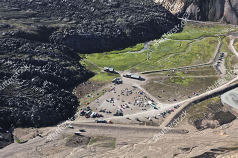 Aerial View Cabins Camping Ground Landmannalaugar Editorial Stock Photo ...