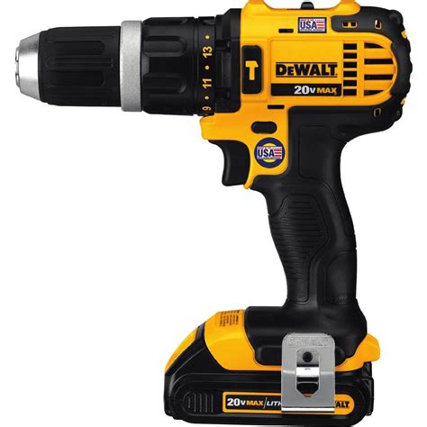 DEWALT 20V MAX Cordless Compact 1/2 in. Hammer Drill/Driver, (2) 20V 1 ...