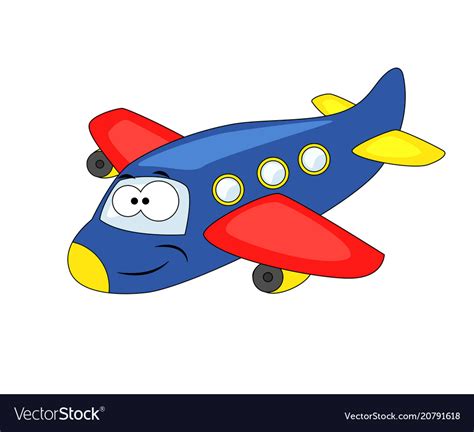 Cute cartoon airplane Royalty Free Vector Image