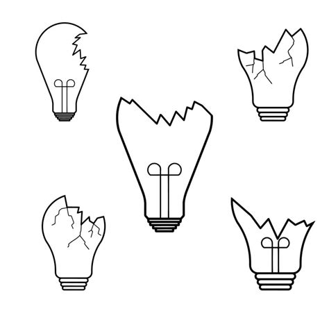 Hand-drawn Broken LightBulb Collection 10399856 Vector Art at Vecteezy