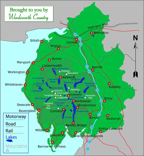 Lake District England Map