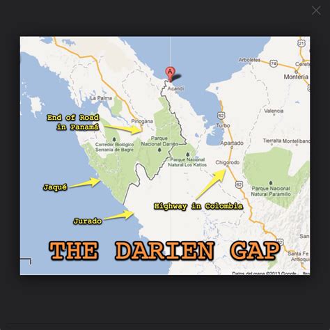 the Darien Gap (break in the roads connecting N America to South ...