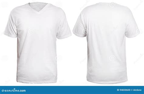 White V-Neck Shirt Mock up stock photo. Image of sleeve - 94830600