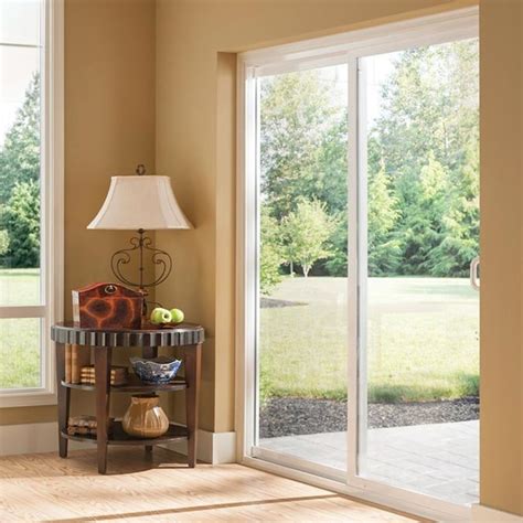 Milgard Style Line 60-in x 80-in Grilles Between The Glass White Vinyl Left-Hand Sliding Sliding ...