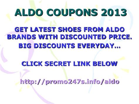 Aldo coupons code promo code discount code 2013