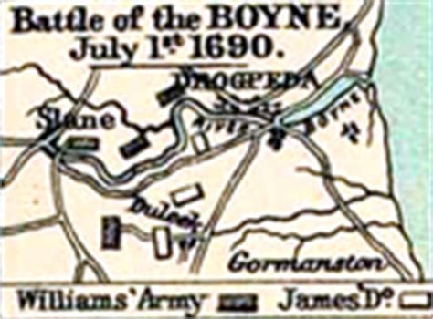 Map of the Battle of the Boyne - July 11, 1690