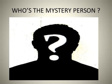 The mystery person quiz