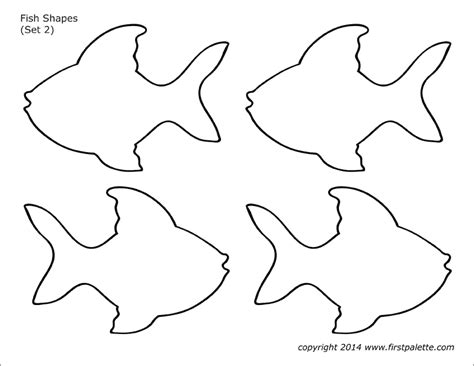 Fish Shapes | Free Printable Templates & Coloring Pages | FirstPalette.com