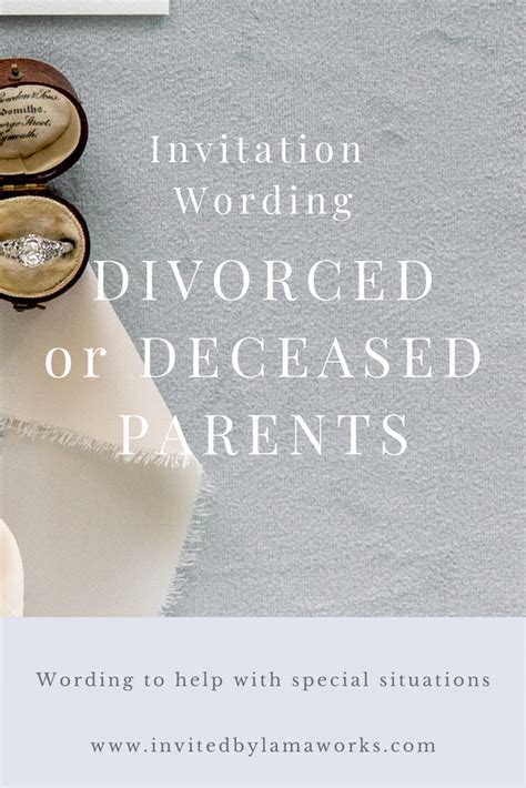 Tricky Wedding Invitation Wording - Divorced or Deceased Parents – Invited by LamaWorks