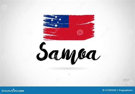 Samoa Country Flag Concept with Grunge Design Icon Logo Stock Vector - Illustration of card ...