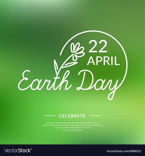 Linear logo earth day Royalty Free Vector Image