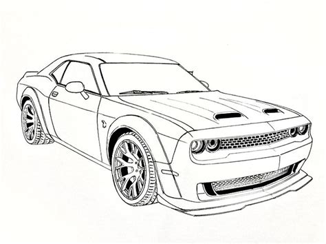 Dodge Challenger Hellcat | Hellcat challenger, Dodge challenger hellcat, Car drawings