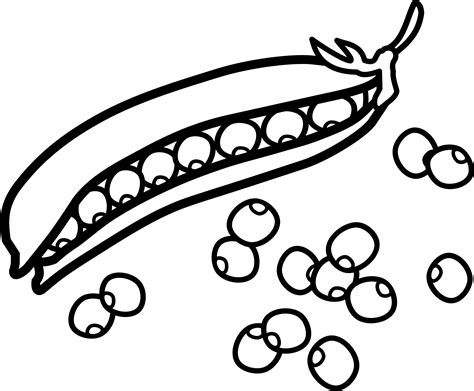 Pea Clipart Pod Real - Peas Clipart Black And White - Png Download ...