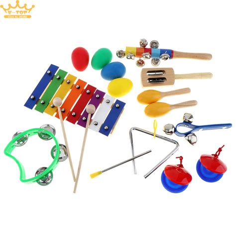 8 tom Conjunto 9 Tipos Crianças Instrumentos Musicais de Percussão Xilofone Brinquedos para As ...