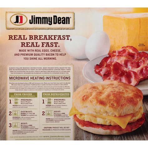 jimmy dean breakfast sandwich microwave instructions