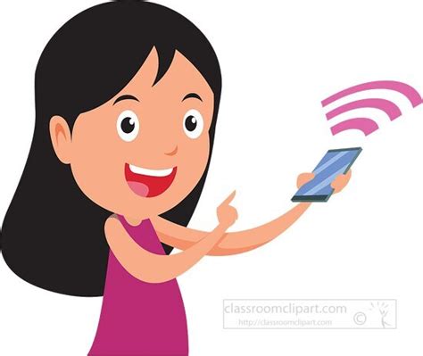 Communication Clipart-girl holding mobile phone communication clipart