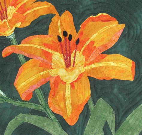 Uncommon Daylilies Art Quilt by LauraGlassArtQuilts on Etsy