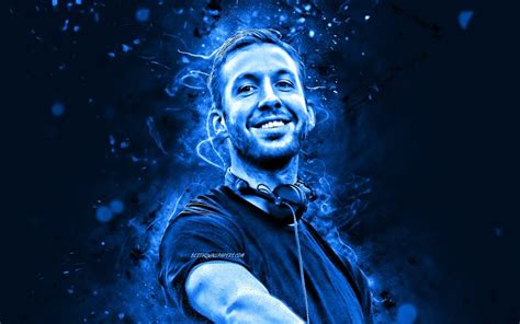 Download wallpapers Calvin Harris, 4k, blue neon lights, scottish DJs, music stars, Adam Richard ...