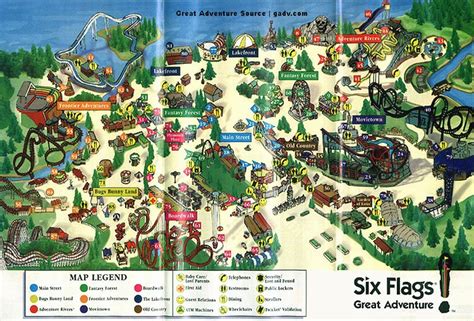 Theme Park Brochures Six Flags Great Adventure Map 1998 - Theme Park Brochures