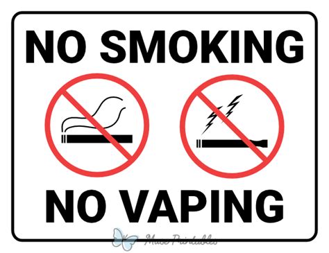 Printable No Smoking No Vaping Sign