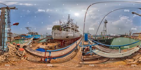 360° view of Ship repair on Dry Dock 3 - Alamy