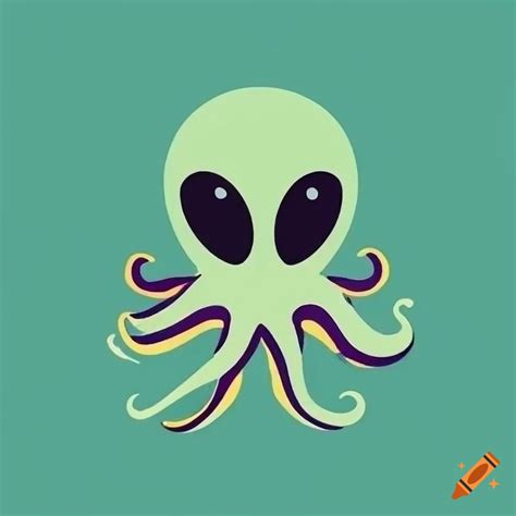 Octopus alien logo design on Craiyon